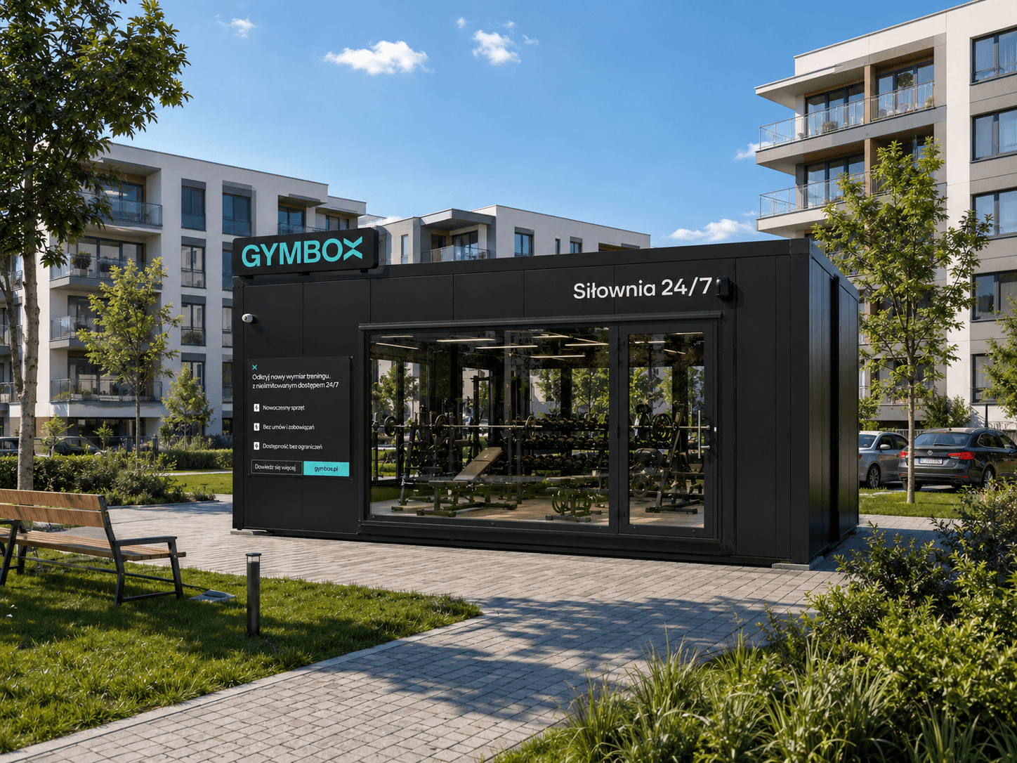 GymBox na osiedlu mieszkaniowym