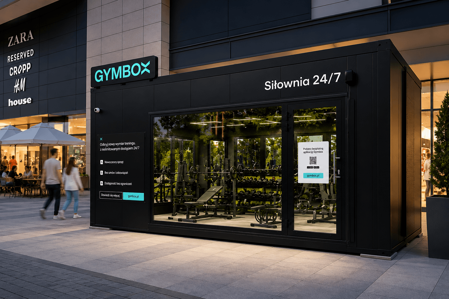 GymBox przy parku handlowym i centrum usługowym
